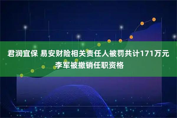 君润宜保 易安财险相关责任人被罚共计171万元 李军被撤销任职资格